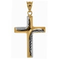 thumbnail image 1 of Pendentif Croix en Or Bicolore 14k, 1 of 4