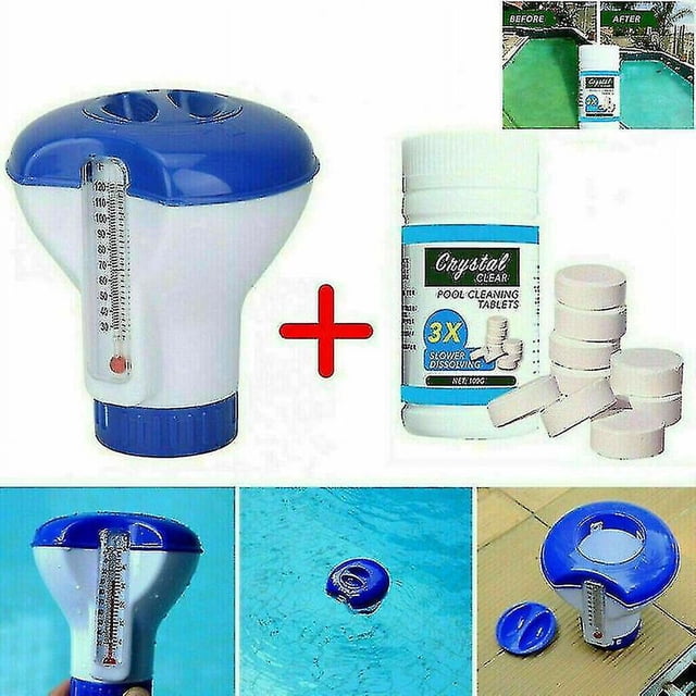 Dispensador de cloro flotante para bañera de hidromasaje, tabletas de cloro para piscina, spa, tabletas de 100 g, tabletas de limpieza de piscinas, dispensador químico de cloro flotante para