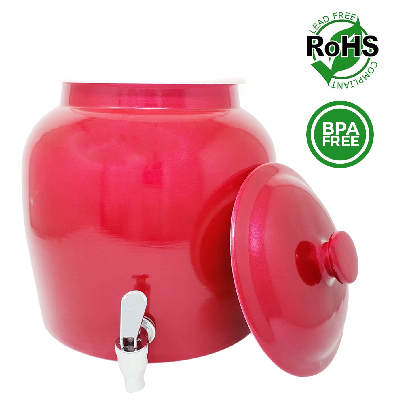 Premium LeadFree Porcelain Beverage Dispenser With Matching Lid 2.5