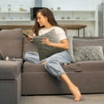 thumbnail image 5 of Njshnmn Plush Textured Diamond Stripe Rectangle Boho Throw Pillow Covers, 12" X 20", Grey, 5 of 5