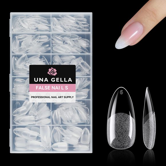 Gel de cobertura completa para uñas UNA GELLA, forma de almendra, 504 unidades