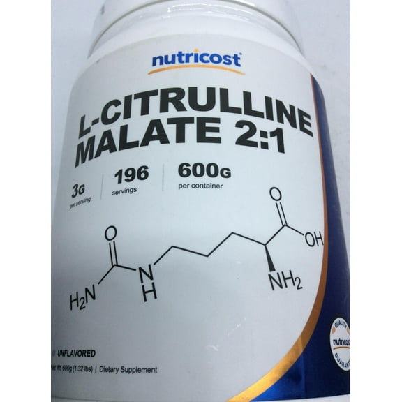 Nutricost L-Citrulline Malate (2:1) Powder (600 Grams) - Pre-Workout Supplement