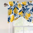 thumbnail image 5 of Tie Up Valances for Windows, Lemon Adjustable Valance Curtains Window Treatment for Living Room/Bedroom, Watercolor Blue Yellow Branch Summer Spring Rod Pocket Kitchen Curtains & Drapes 42x18 Inch, 5 of 9