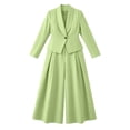 thumbnail image 5 of Atkumj Blazer Sets Women 2 Piece Outfits Stylish Lapel Button Jackets and Wide Leg Pants Suit Set Casual Solid Color Women Suits 2 Piece Set Business S, 5 of 7