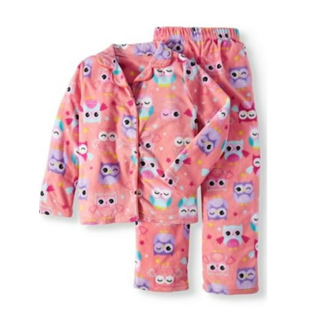 Kids Sleepwear - Girl's Owl Print 2pc Button Front PJ Set
