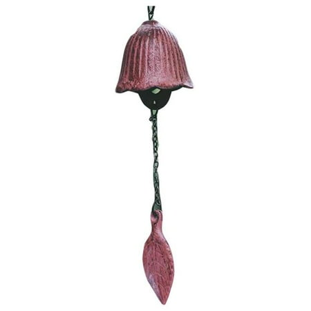 Panda Superstore PF-HOM13881841-DORIS00225-RP Vintage Bellflower Cast Iron Metal Wind Chimes for Indoor & Outdoor  Pink