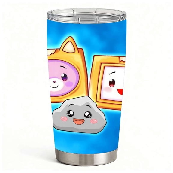 Cute Cartoon Characters Tumbler with Lid, Stainless Steel Insulated Travel Cup for Kids & Adults