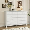 thumbnail image 2 of MONSLIPA 10 Drawer Dresser, 55.1'' W Double Dresser Chest of Drawers for Bedroom Closet White, 2 of 7