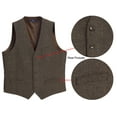 thumbnail image 2 of Gioberti Men's 5 Button Slim Fit Formal Herringbone Tweed Suit Vest, 2 of 5