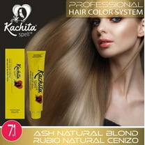 Permanent Hair Dye Ash Natural Blond 7.1  Kachita Spell 3.52 oz 100 mL Professional Hair Color Cream with Keratin and Argan Oil, 100% Gray Coverage