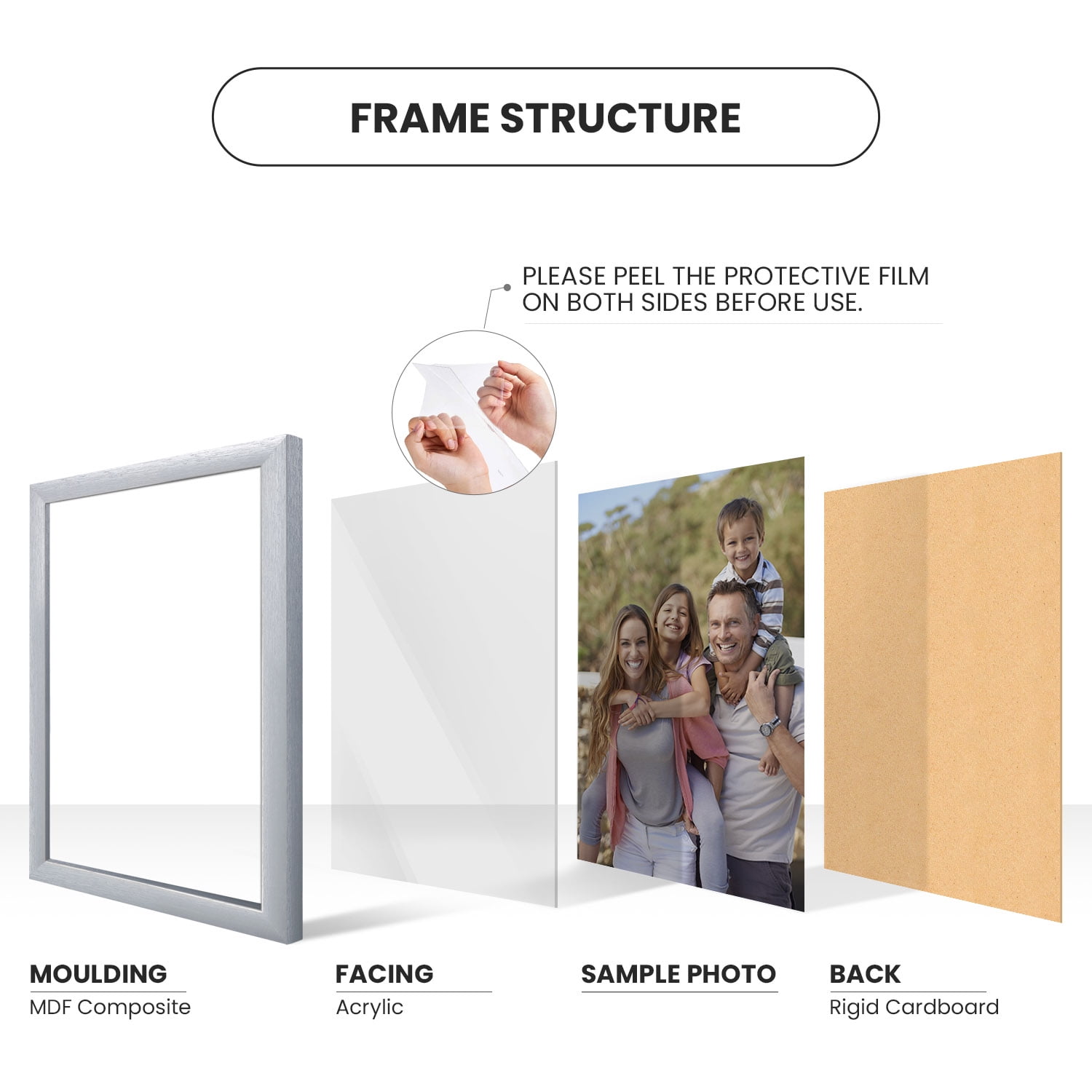 Craig Frames 23247018 Picture Frame, 18x24 inch, Brushed Silver