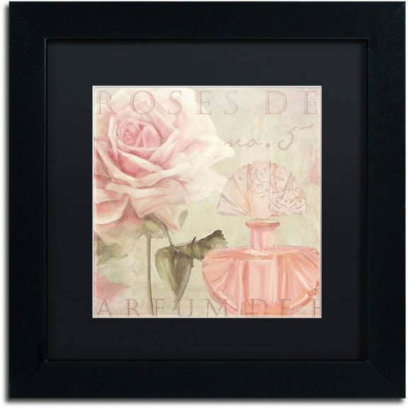 Trademark Fine Art "Parfum de Roses I" Canvas Art by Color Bakery Black Matte, Black Frame