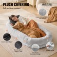 thumbnail image 5 of KFFKFF Human-Sized Pet Lounger, 67.7"x35"x9.8", Adult Pet Bed with Removable Faux Rabbit Fur, Egg Crate Foam, Pocket for Toys, Spacious Pet Sofa, Light Grey, 5 of 9
