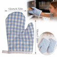 thumbnail image 3 of Kids Blue Gingham Oven Mitt, Small Heat Resistant Kitchen Glove for Toddler Cooking, Baking and Microwave Helper, 3 of 4