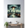 thumbnail image 2 of Ufo Poster Wall Art, Modern Wall Decor For Living Room Bedroom, 16x24 UNFRAMED, 2 of 3