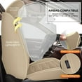thumbnail image 5 of DIKSOAKR Leather Car Seat Cover Fit for Hyundai Elantra 2017-2025 Faux Leather Car Seat Protector Vehicle Cushion Covers Compatible Airbag Waterproof Front 2 Seats Beige, 5 of 7