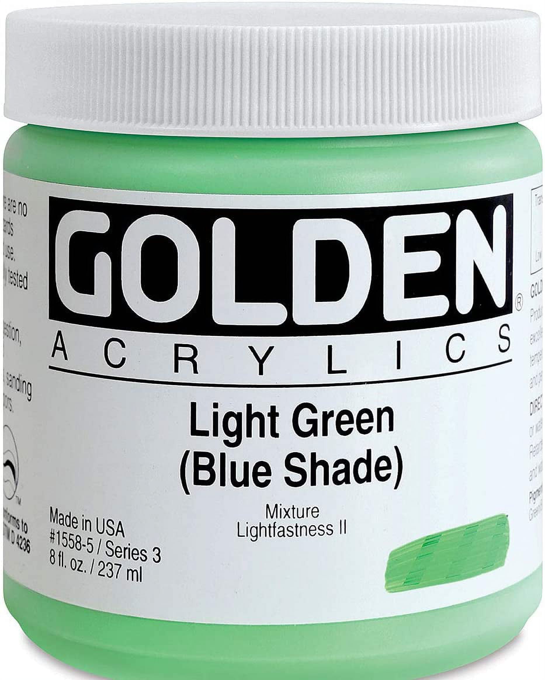 Golden Heavy Body Artist Acrylics - Light Green (Blue Shade), 8 oz jar