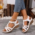 thumbnail image 5 of Wedge Sandals For Women Wide Width Comfortable Open Toe Ankle Strap Platform Low Heel Summer Casual Walking Shoes, 5 of 9
