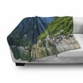 thumbnail image 3 of Landscape Soft Flannel Fleece Blanket, Natural View of Hallstatt in Austria Mountains Forest Town Houses Clear Sky, Cozy Plush for Indoor and Outdoor Use, 60" x 80", Green Blue White, by Ambesonne, 3 of 6