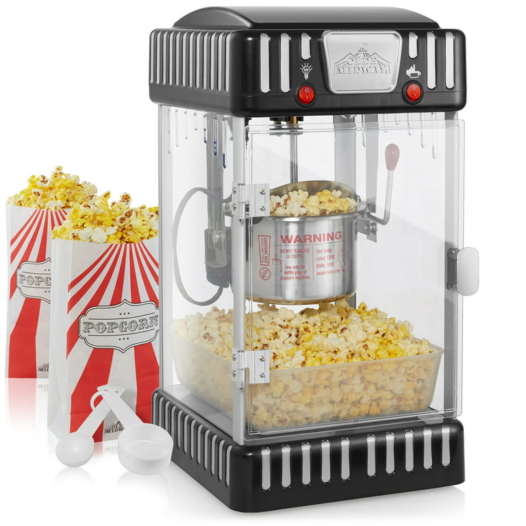 Olde Midway Retro-Style Tabletop Popcorn Popper Machine with 2.5