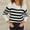 White, variant on Juslio Women Sweaters Pullovers Tops for Women Striped Crew Neck Long Sleeve Knit White