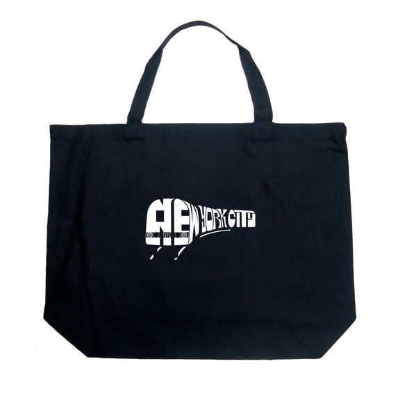 LA Pop Art Large Word Art Tote Bag - NY SUBWAY