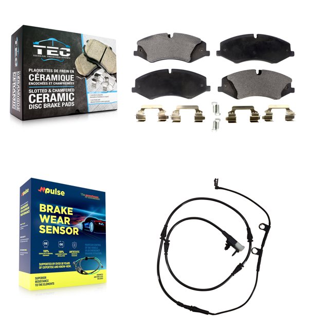 TEC Front Ceramic Disc Brake Pads and Wear Sensors Kit for Car Land Rover Range Sport with Brembo KTW-100176