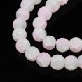 thumbnail image 3 of Glass Beads Strands Round Two Tone Frosted Misty Rose 8-8.5x7-7.5mm Hole: 1.4mm 105-107pcs/strand 29.92-30.71 inch(76-78cm), 3 of 4
