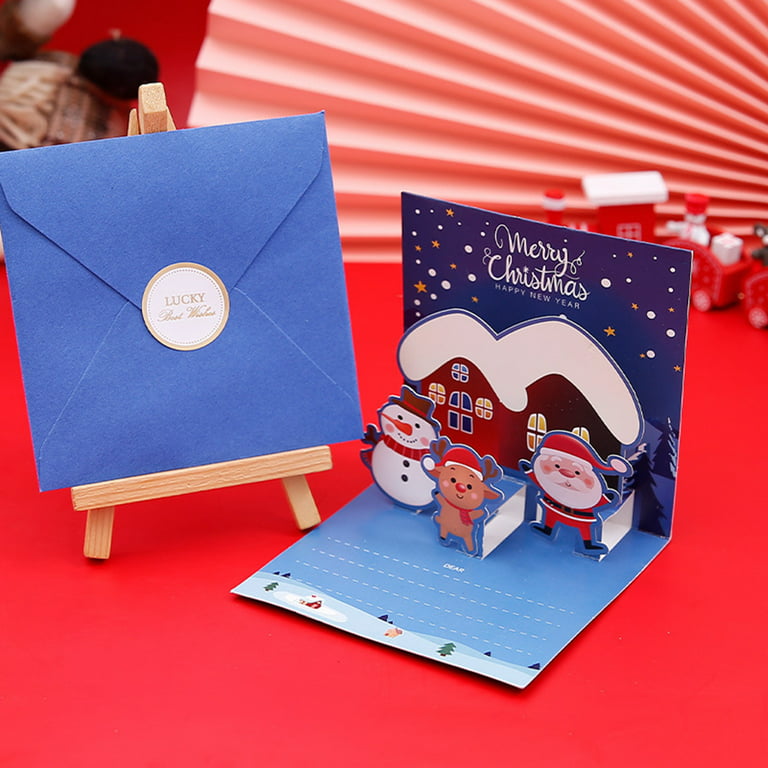 Blank Greeting Cards And Envelopes 4x6 Birthday Cards for Women Friends 3D  Christmas Greeting Card Creative Christmas Eve Message Holiday Card  Christmas Surprise Gift Holiday Blessing 