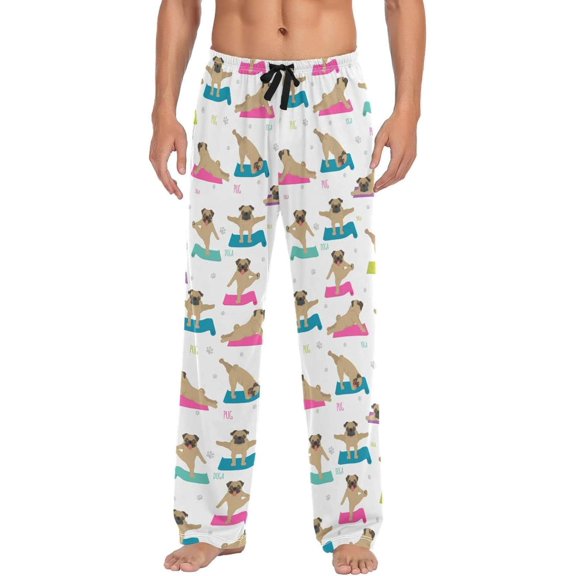 GZHJMY Cute Cartoon Dog Mens Pajama Pants, Comfortable and Soft Men Pajama Bottoms with Pockets and Drawstring, Christmas New Year Birthday Father's Day