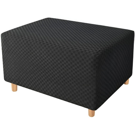 LAMIRO Stretch Ottoman Cover,Rectangle Ottoman Slipcover Removable Washable Spandex Folding Storage Stool Protector Cover
