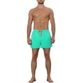 thumbnail image 2 of Lars Amadeus Men's Elastic Waist Solid Color Summer Sport Swim Board Shorts, 2 of 5