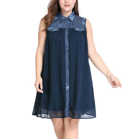 walmart plus size denim dresses for women size