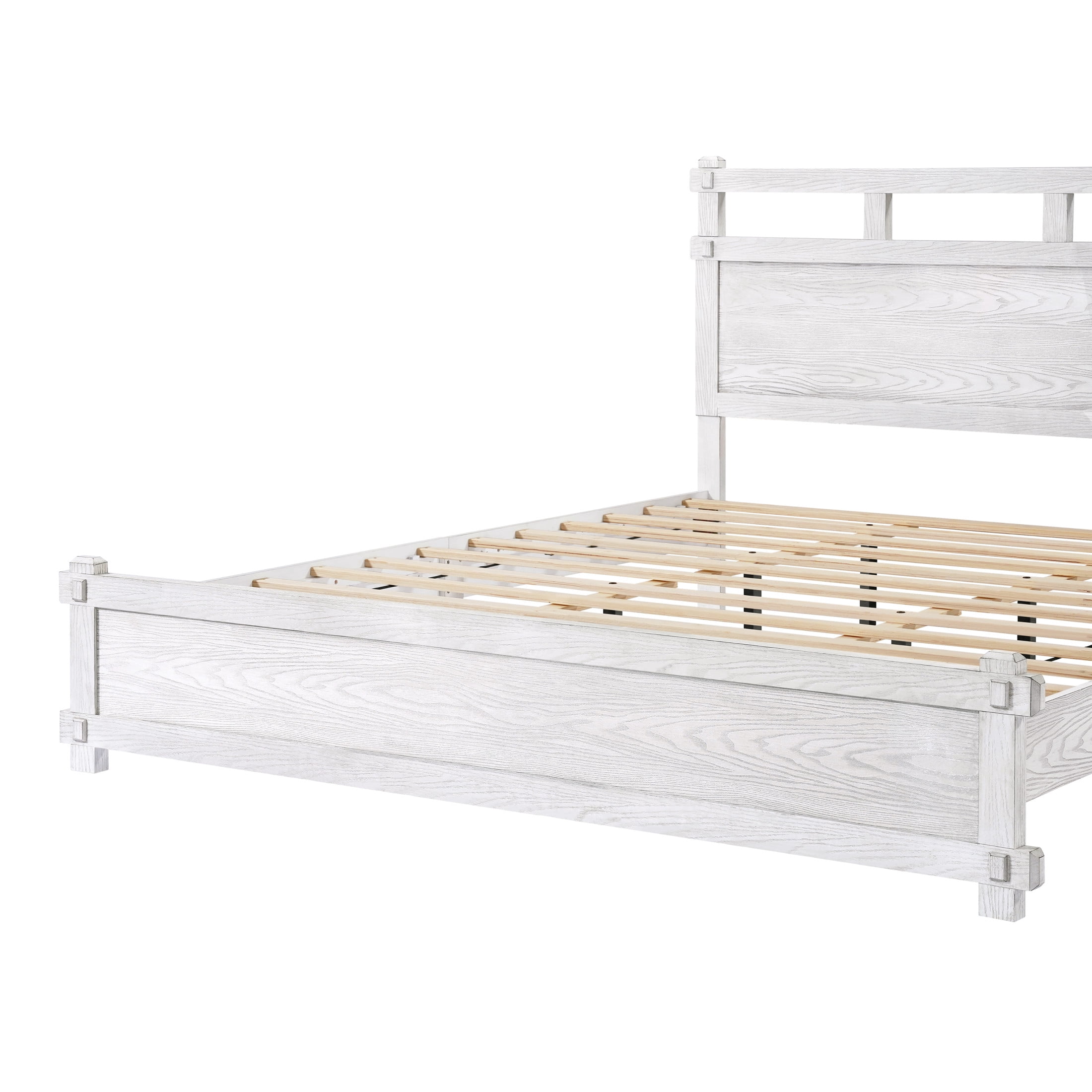 Christopher Knight Home California King Bed Frame with Farmhouse Headboard, Antique White