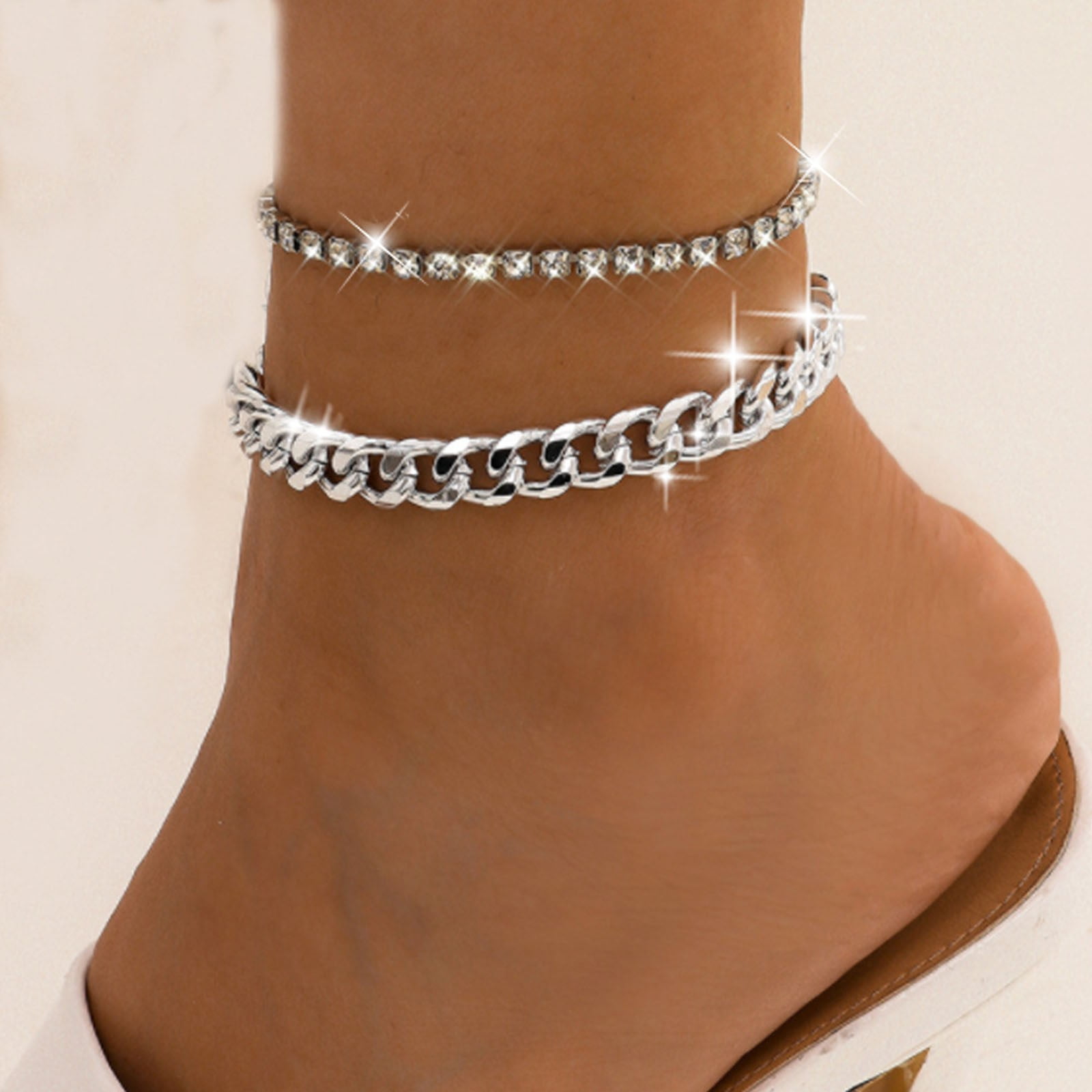 Womens diamond hotsell anklet