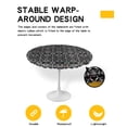 thumbnail image 2 of Round Tablecloth with Elastic Abstract Geometric Flowers Floral Black Texture Waterproof Stain-proof Table Cover Wipeable Fitted Table Cloths for 55"-60" Round Tables Dining Kitchen, 2 of 6