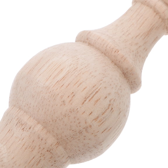 DRAFIDEEP Wood Curtain Rod Finials Decorative Furniture Accents, Khaki Unpainted, Style 1, 1 Piece