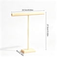 thumbnail image 3 of T-Shaped Wooden Jewelry Display Stand, Tiered Bracelet Bangle Necklace Organizer Rack With Hanging Bar, Compact Countertop Accessory Holder For Vanity Boutique Retail Showcase, 3 of 6