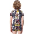 thumbnail image 3 of The Cuphead Show Boys 2-Piece Swimsuit Set, Short Sleeve Rash Guard & Swim Trunks, 3 of 7