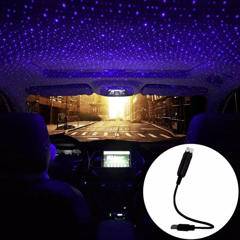 USB LED Car Interior Roof Star Night Light Lamp Projector Lights Vehicle Decors 