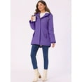 thumbnail image 2 of DARING DIVA Women's Winter Coat with Faux Fur Hood and Multiple Pockets S Violet, 2 of 6