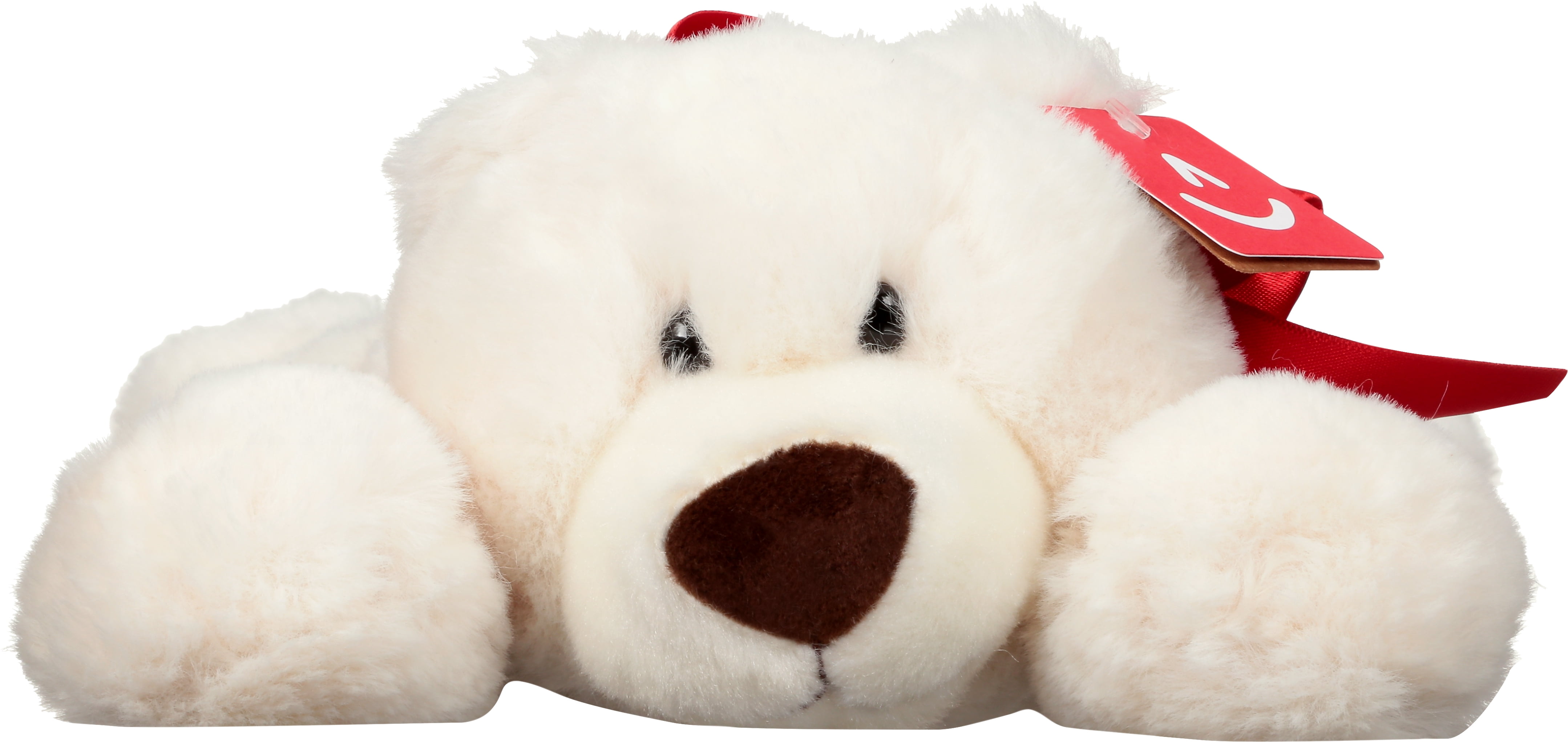 Aurora - Bear - 12" Hugga-Wug Bow Bear - White Plush - Walmart.com