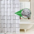 thumbnail image 4 of Hitime Bathroom Shower Curtain - Waterproof Plastic Shower Curtain Premium PEVA Non-Toxic with Rust Proof Grommets Clear 8G Heavy Duty Bathroom Accessories (Plaid, 72x72), 4 of 5