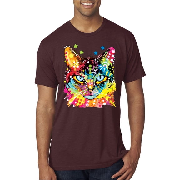 Wild Bobby Dean Russo Colorful Blue Eyes Cat Cat Lover Men Premium Tri Blend Tee, Cardinal, Small