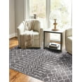 thumbnail image 6 of Unique Loom Moroccan Trellis Collection Area Rug - Mamounia (4' 1" x 6' 1" Rectangle Light Gray/Ivory), 6 of 6