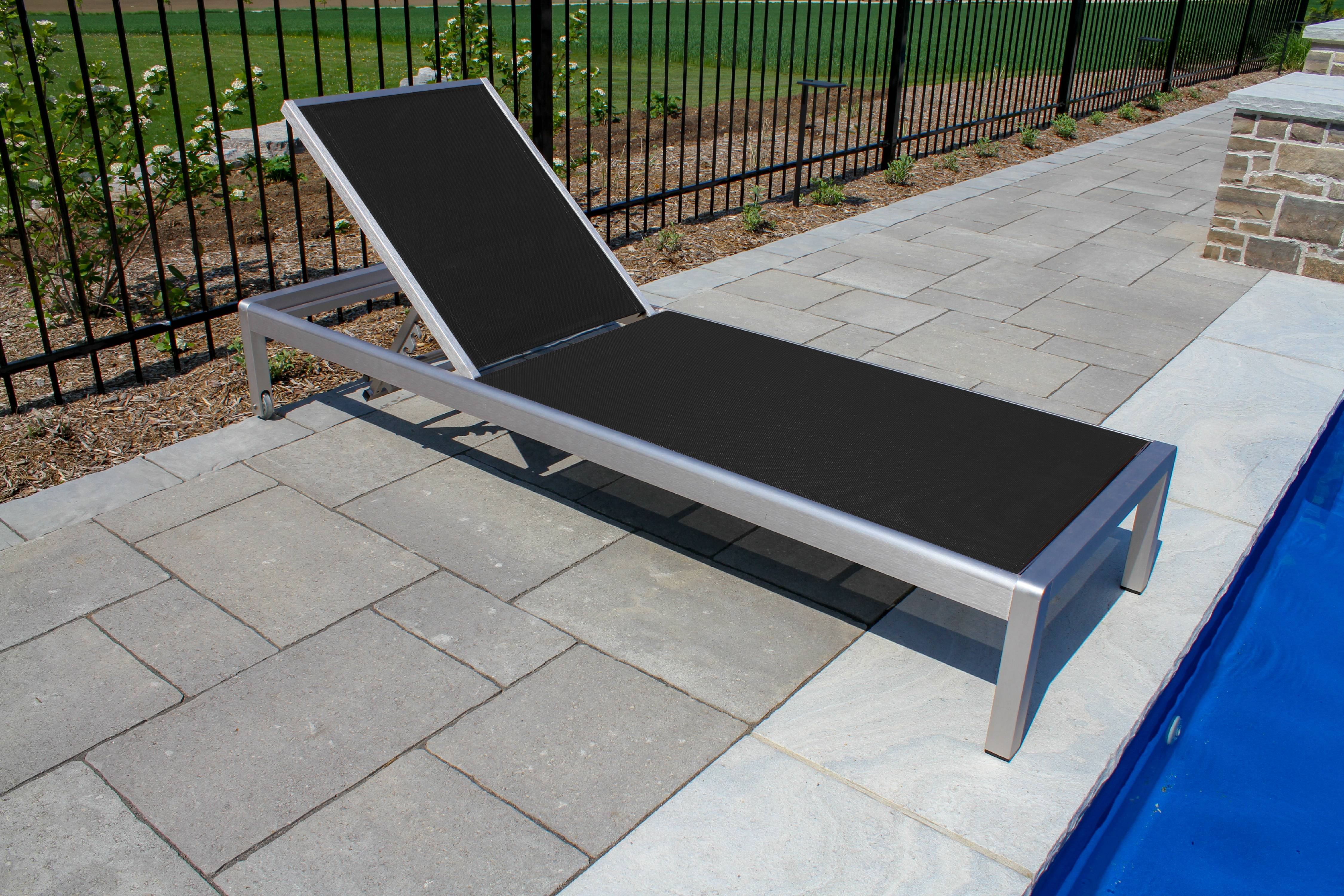 Urban Sun Lounger, Brushed Aluminum (Black)