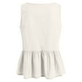 thumbnail image 5 of vigerkar Women Trendy Bow Tie Front Babydoll Tank Tops Sleeveless Peplum Ruffle Blouse Tie Up Summer Casual Dressy Tunic Beige, L, 5 of 7