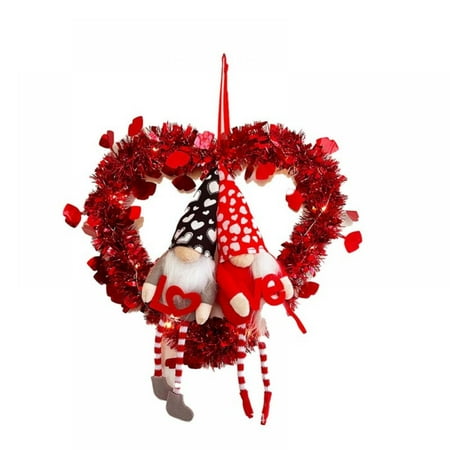 

Valentine s Day Faceless Doll Wreath Valentine s Day Ornament Gift Valentine s Day Home Garden Decoration Festive Atmosphere Christmas Pendant Valentine s Day Wreath