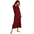 thumbnail image 5 of Women Long House Coat Zipper Front Robes Full Length Nightgowns with Pockets Hooded Loungewear, 5 of 7