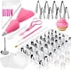 thumbnail image 1 of Kit de decoración de pasteles, suministros para hornear pasteles con bolsas de pastelería reutilizables, 24 puntas diferentes para bolsas de glase, 3 raspres de glase para hornear galletas, 1 of 3